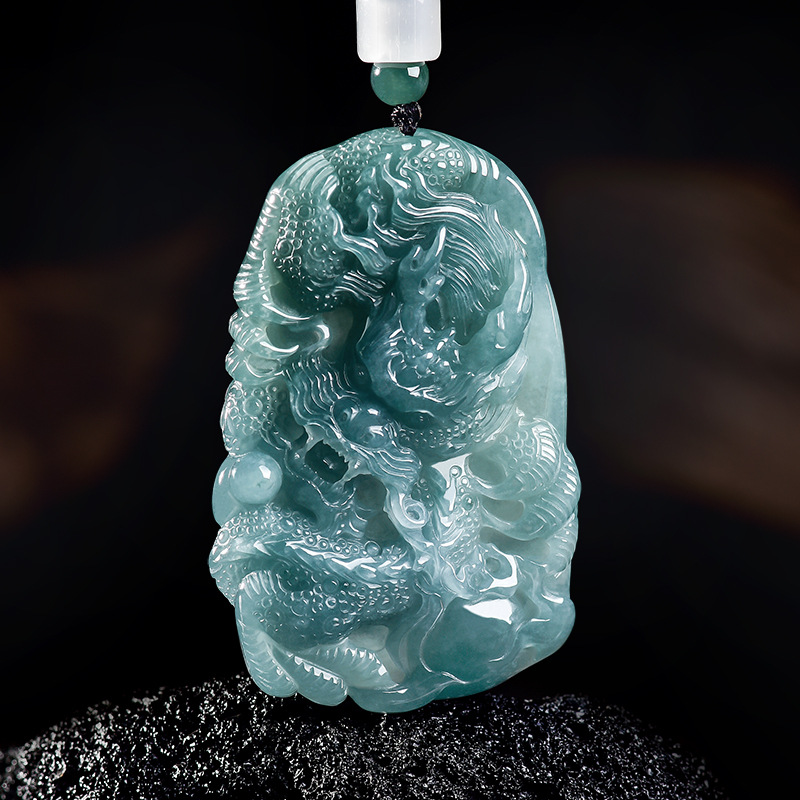 Luxury Gifts Jewelry & Watches Namfleg Mostar - Kalung Liontin Naga Giok Burma Alami