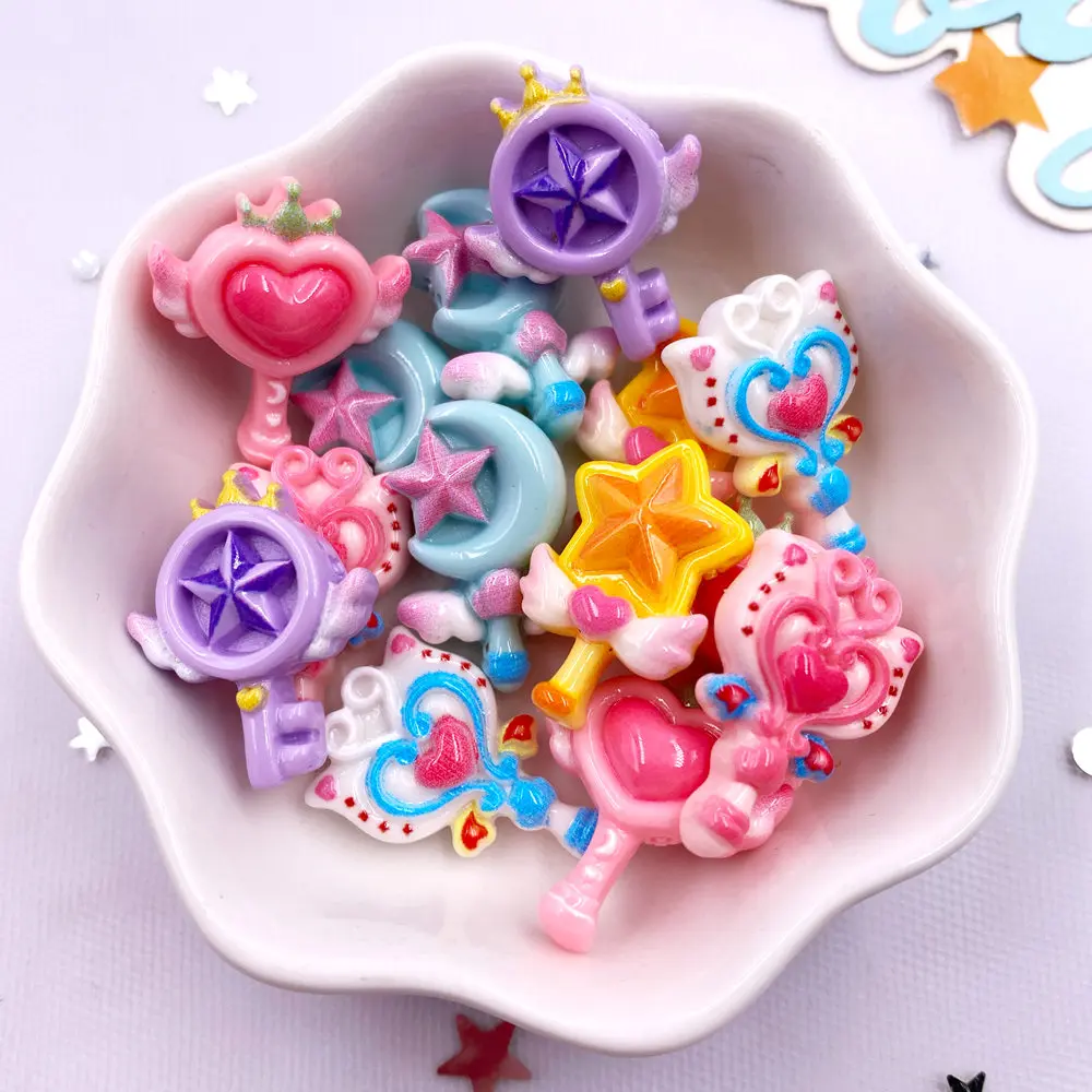 Paradise Jewelry & Watches Llc - 20 buah Resin warna-warni kartun cinta