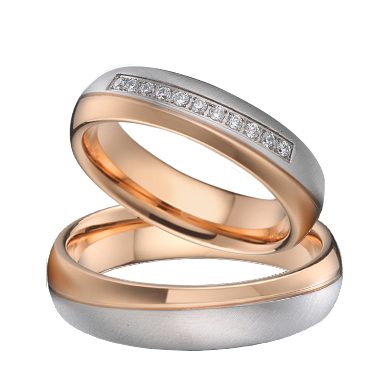 Couple Ring Set - Cincin Kawin Berlapis Emas Mawar 18K