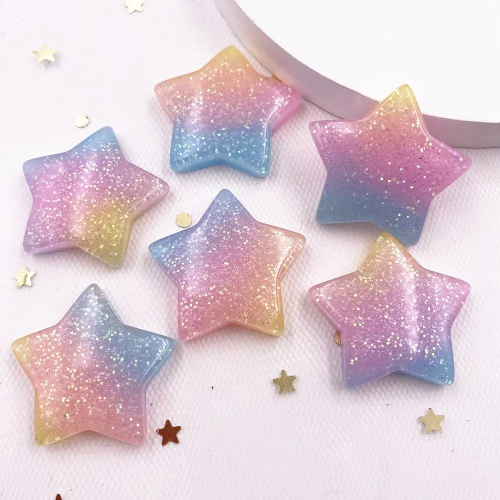 Paradise Jewelry & Watches Llc - 10 buah Glitter Kawaii Resin warna-warni