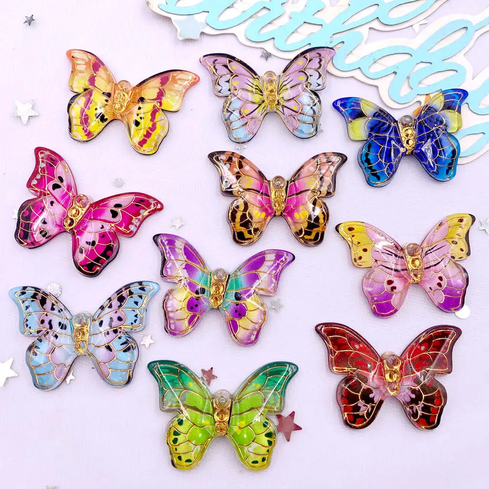Paradise Jewelry & Watches Llc - 10 Buah Patung Kupu-kupu Cantik Warna-warni