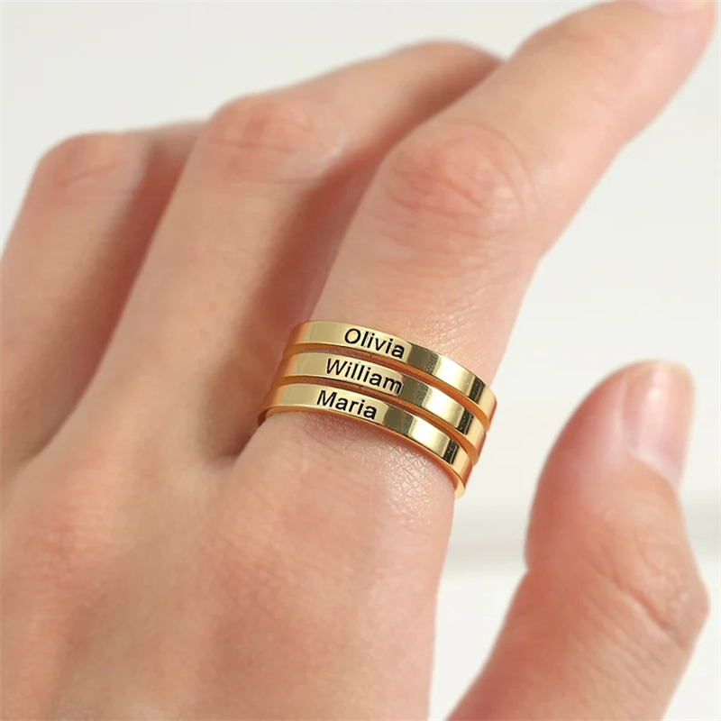 Couple Ring Set - Perhiasan Cincin Stainless Steel Terukir Nama