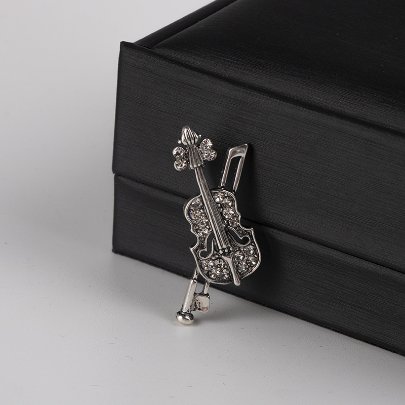 Bros biola kristal, peralatan  - Vintage Brooch Pin ulasan dan harga