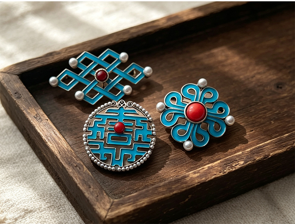 Bros Bunga Topaz Biru dengan G - Vintage Brooch Pin ulasan dan harga