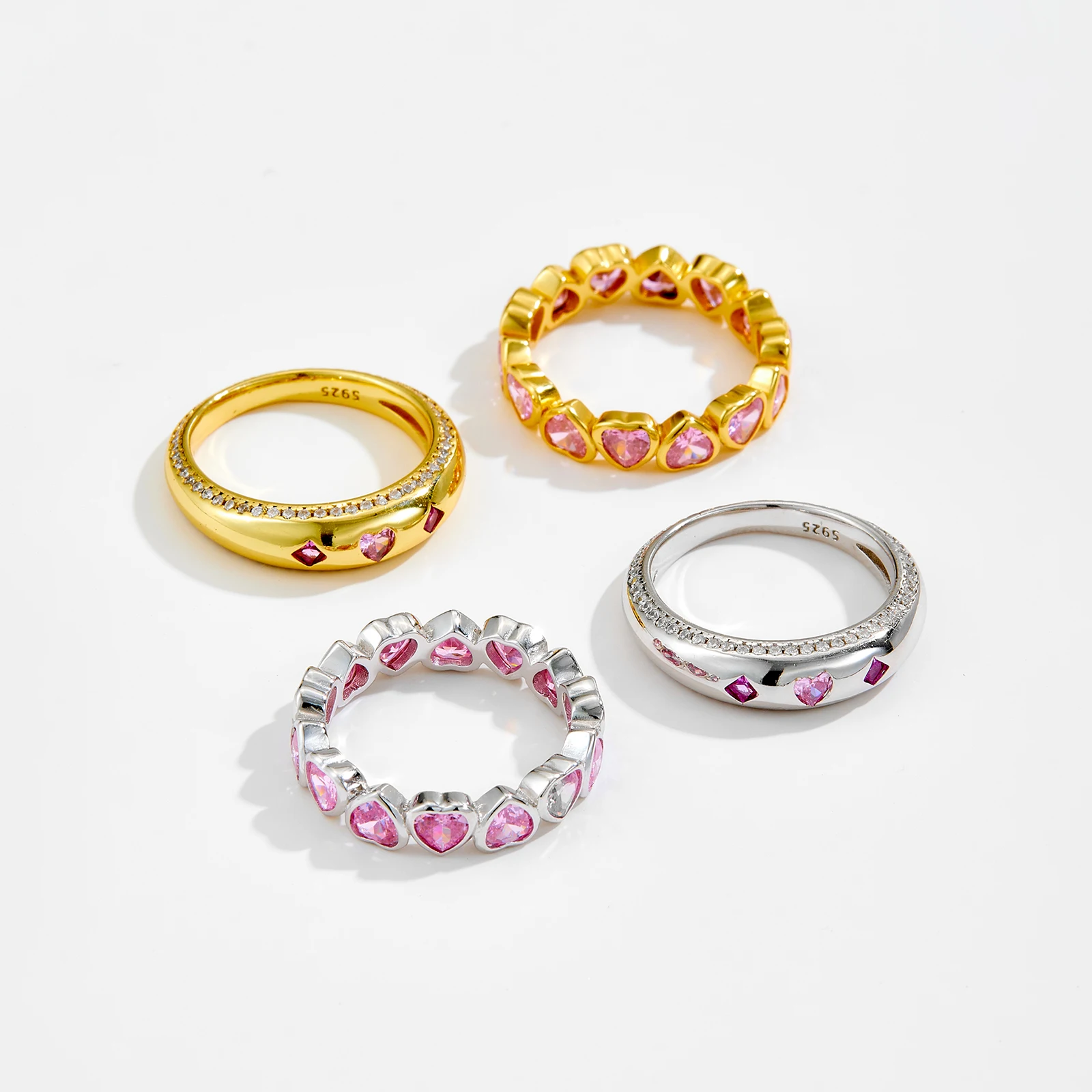 ANDYWEN Set Cincin Cinta Zirko - Couple Ring Set ulasan dan harga