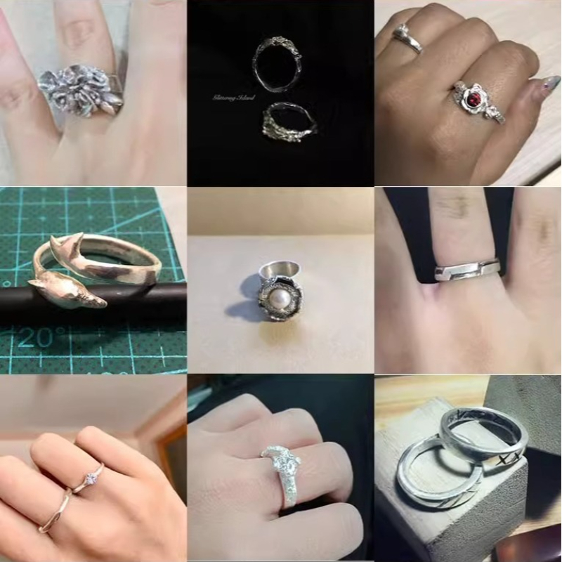 999 Perak Murni Tanah Liat Per - Couple Ring Set ulasan dan harga