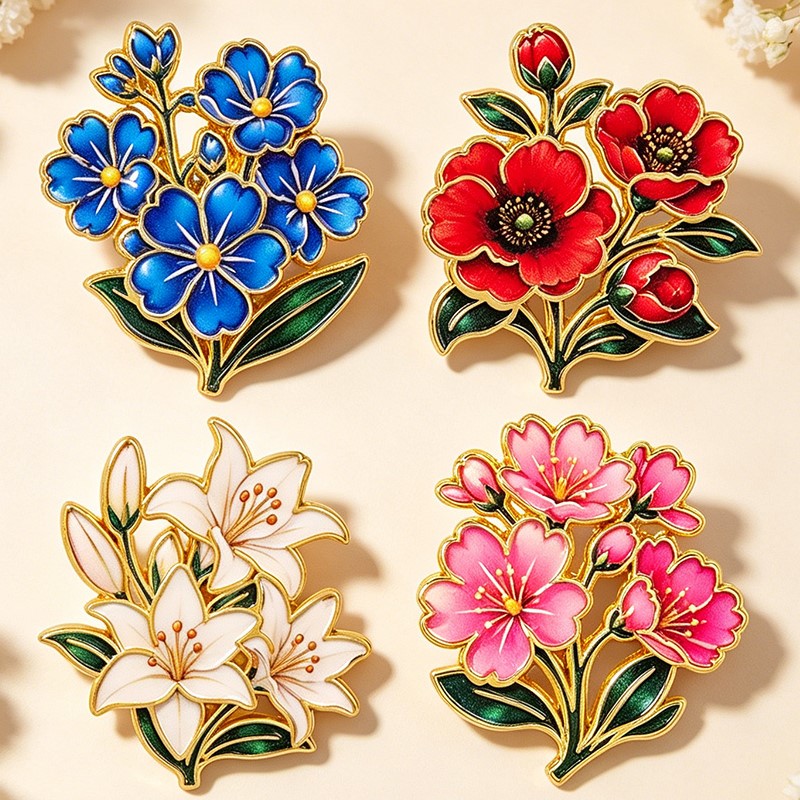 Pin Enamel Bunga Vintage Warna - Vintage Brooch Pin ulasan dan harga